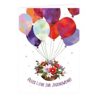 Klappkarte Luftballons zur Jugendweihe