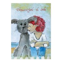 Postkarte Frauchjen in Love