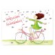 Postkarte Fahrradfahrerin