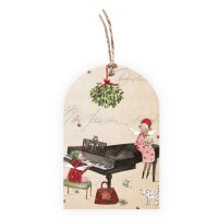 Geschenkanh&auml;nger mit Band Weihnachten Klavier