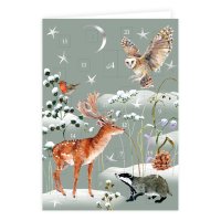 Adventskalender-Doppelkarte Winternacht