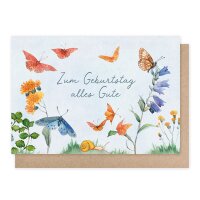 Doppelkarte Schmetterlingswiese Geburtstag