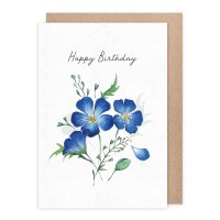 Doppelkarte Blumen Happy Birthday