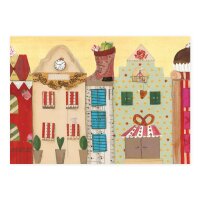 Weihnachts-Postkarte Häuser